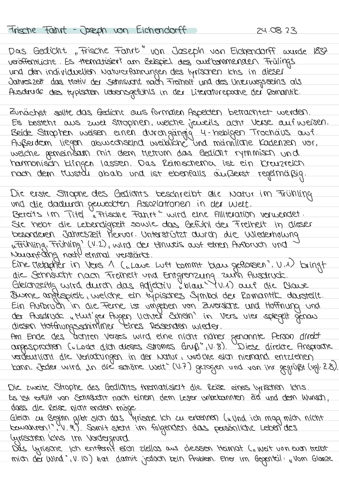 Frische Fahrt - Joseph von Eichendorff
