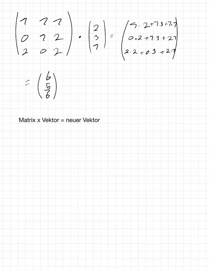 Addition und Subtraktion von Matrizen:
Matrizen und Vektoren des gleichen Formats werden addiert, indem
man ihre Elemente komponentenweise a