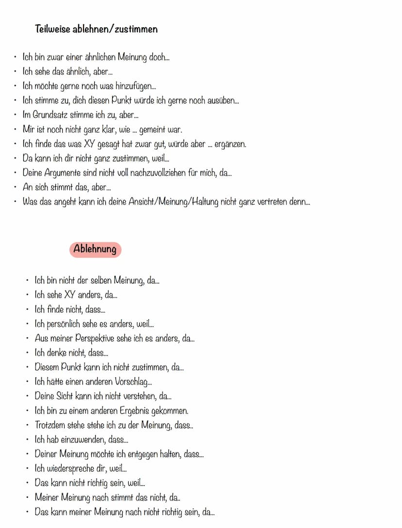 .
.
.
.
.
.
.
.
Phrasen um Zustimmung/Ablehnung auszudrücken 19.08.2020
Zustimmung:
Das sehe ich genau so!
Ich bin ganz deiner Meinung, weil