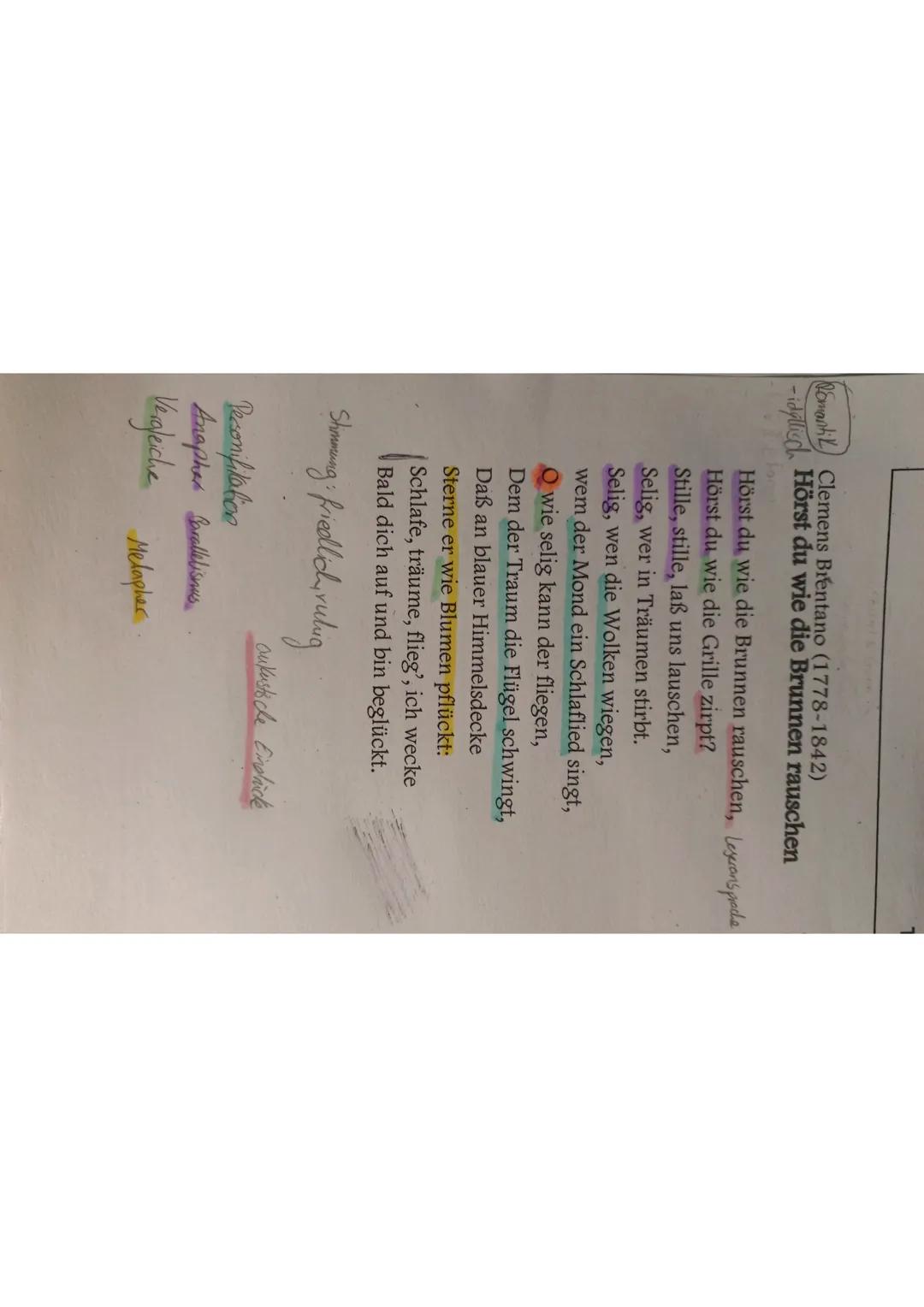 mant Clemens Brentano (1778-1842)
-idyllisch Hörst du wie die Brunnen rauschen
Hörst du wie die Brunnen rauschen, leseronsprache
Hörst du wi