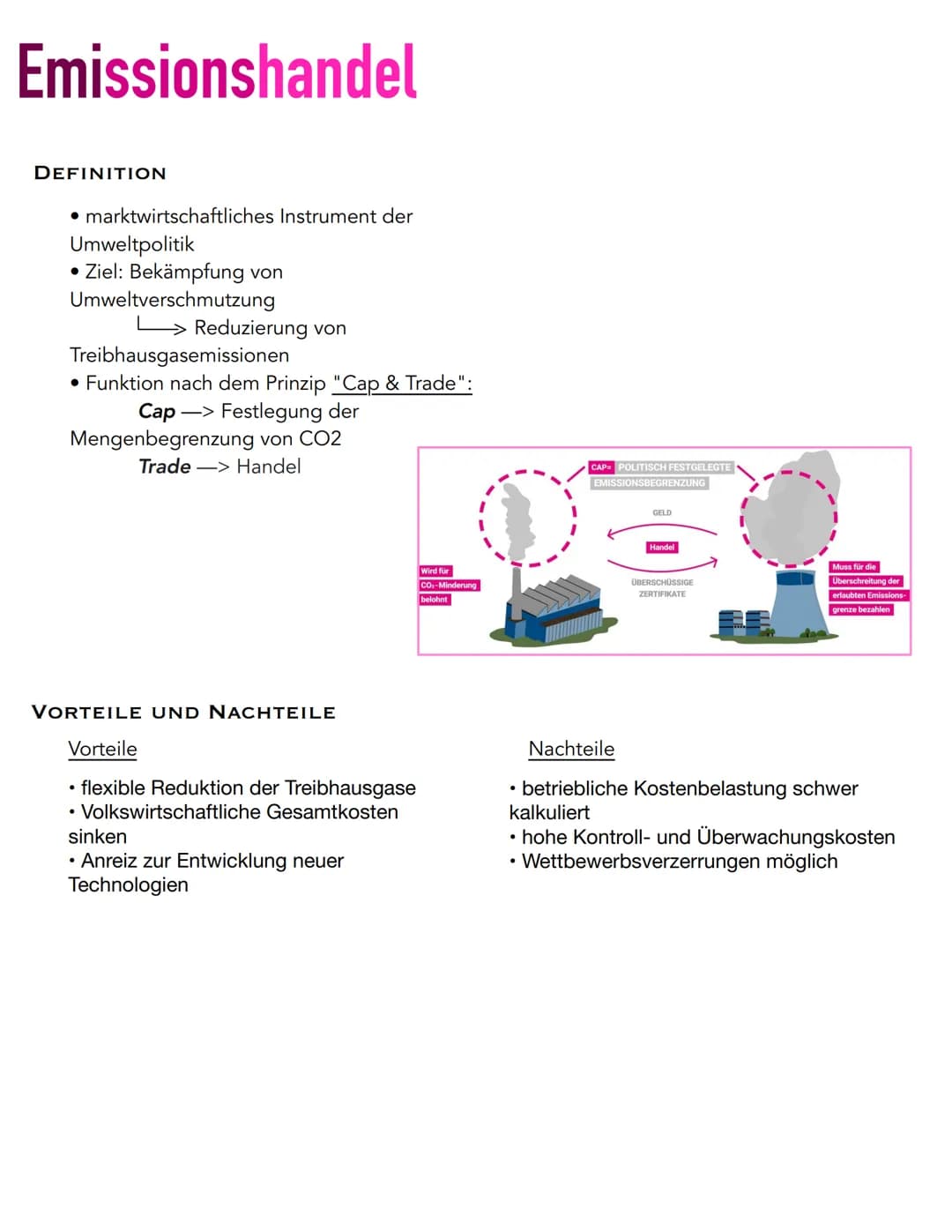 Emissionshandel
DEFINITION
• marktwirtschaftliches Instrument der
Umweltpolitik
• Ziel: Bekämpfung von
Umweltverschmutzung
Reduzierung von
T