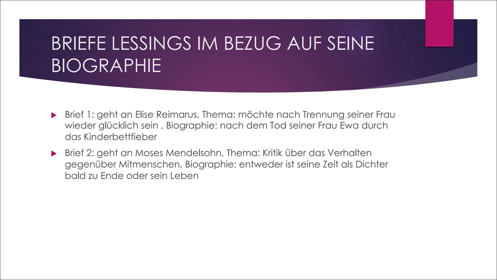 Gotthold
Ephraim
Lessing INHALT
Steckbrief
Bedeutende Werke
Freunschaftliche Beziehungen &
Interessengebiete
► Briefe Lessings im Bezug auf 
