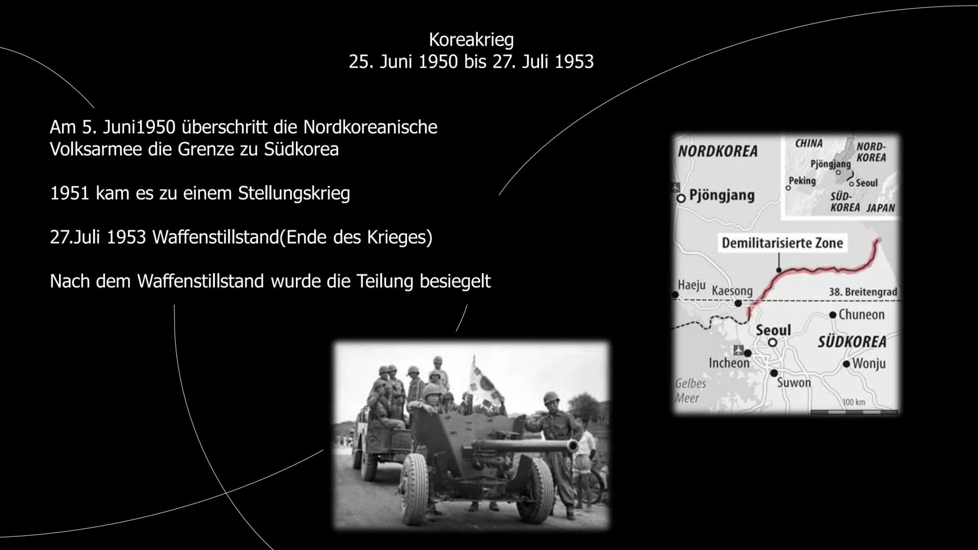 China
North Korea
Yellow Sea
Pyongyang
KOREAKRIEG
South
Korea
Sea of Japan
200 km Welche Kriegsparteien
gibt es?
Welche Länder stehen im
Hin
