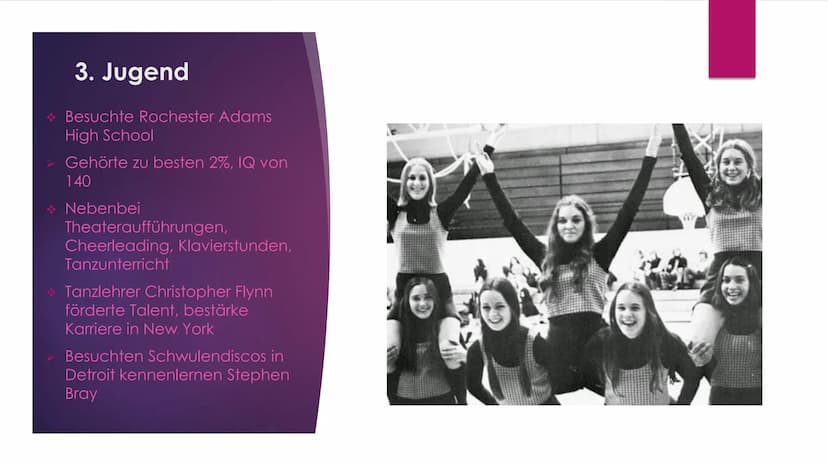 MADONNA Gliederung
► 1. Allgemein
2. Kindheit
3. Jugend
►4. Musikkarriere
► 5. Queen of Pop
► 6. Erfolge
7. Privatleben
► 8. Quellen 1. Allg