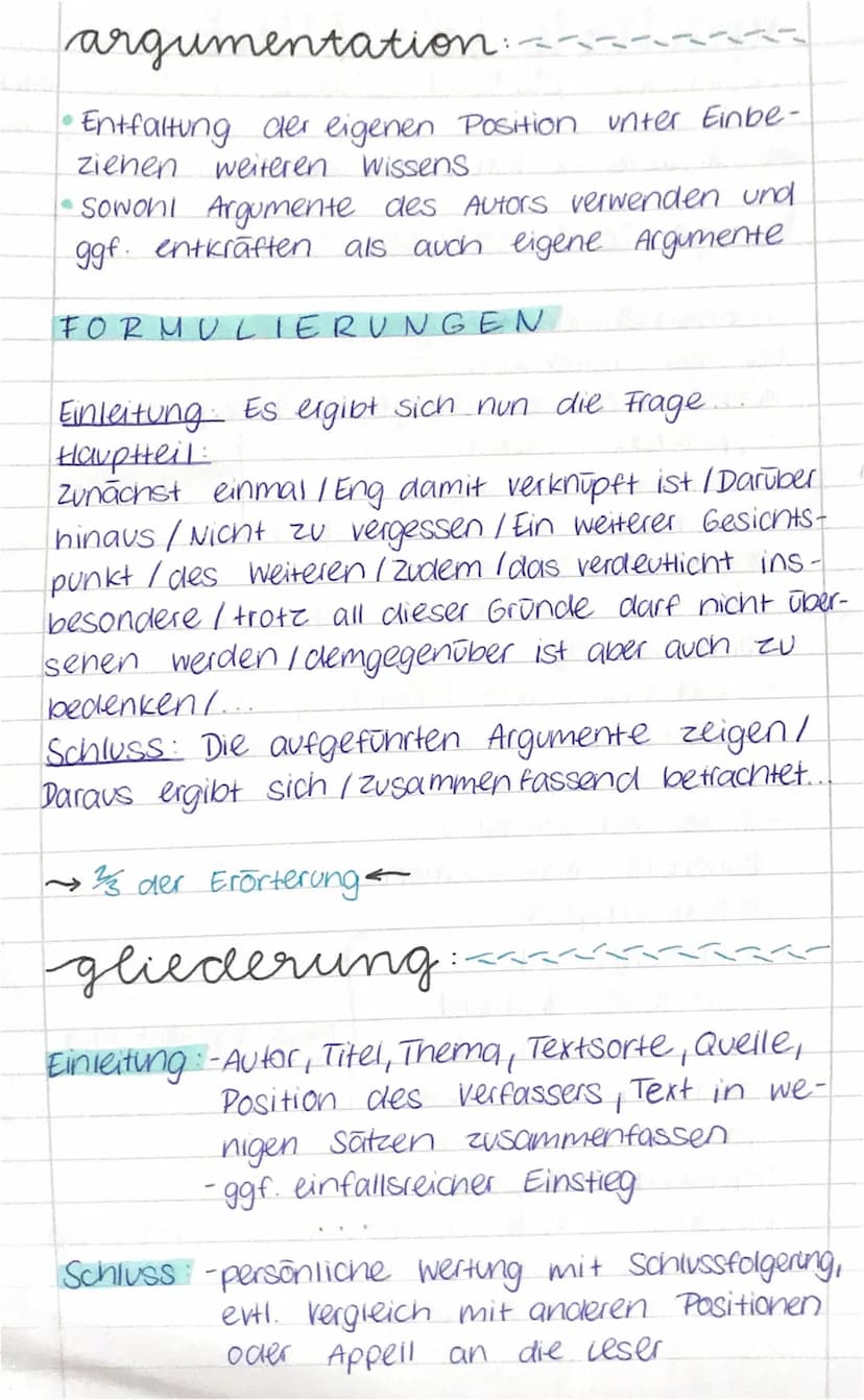 Sachtexte schriftlich~~~
ERORTERN - DEUTSCH KLAUSUR THEORIE
geg. pragmatischer Text und Aufgabenstellung
kurze textanalyse:.
711171
• zusamm