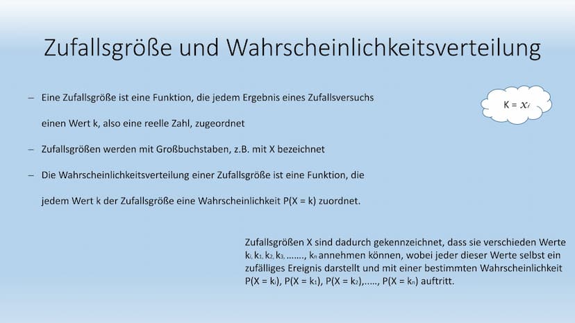 10
Binomialverteilung
Zufallsgrößen und Wahrscheinlichkeitsverteilung Zufallsgröße und Wahrscheinlichkeitsverteilung
Eine Zufallsgröße ist e
