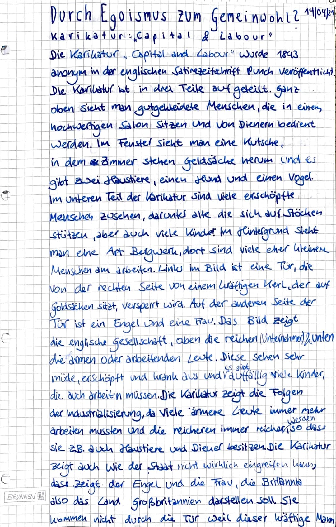 q
E
C
BRUNNEN
Durch Egoismus zum Gemeinwohl? 14/04/1
karikatur: Capital & Labour"
Die Karikatur.. Capital and Labour" Wurde 1843
anonym
in d