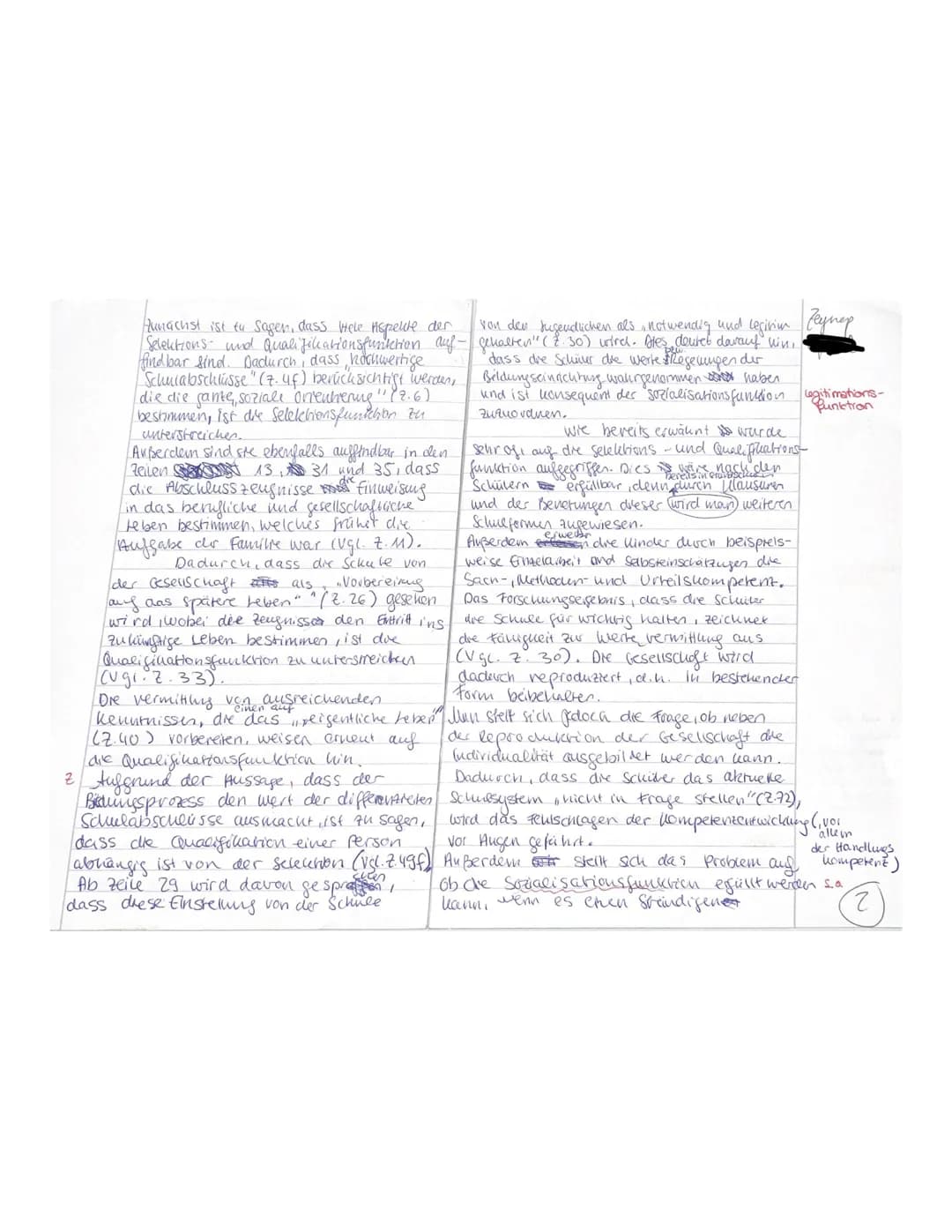 Pädagogik Q27
Name:
нупер
Aufgaben:
P
Klausur Nr. 2 21/22
Schulische Sozialisation
1. Formulieren Sie den Hauptgedanken des Textes und stell