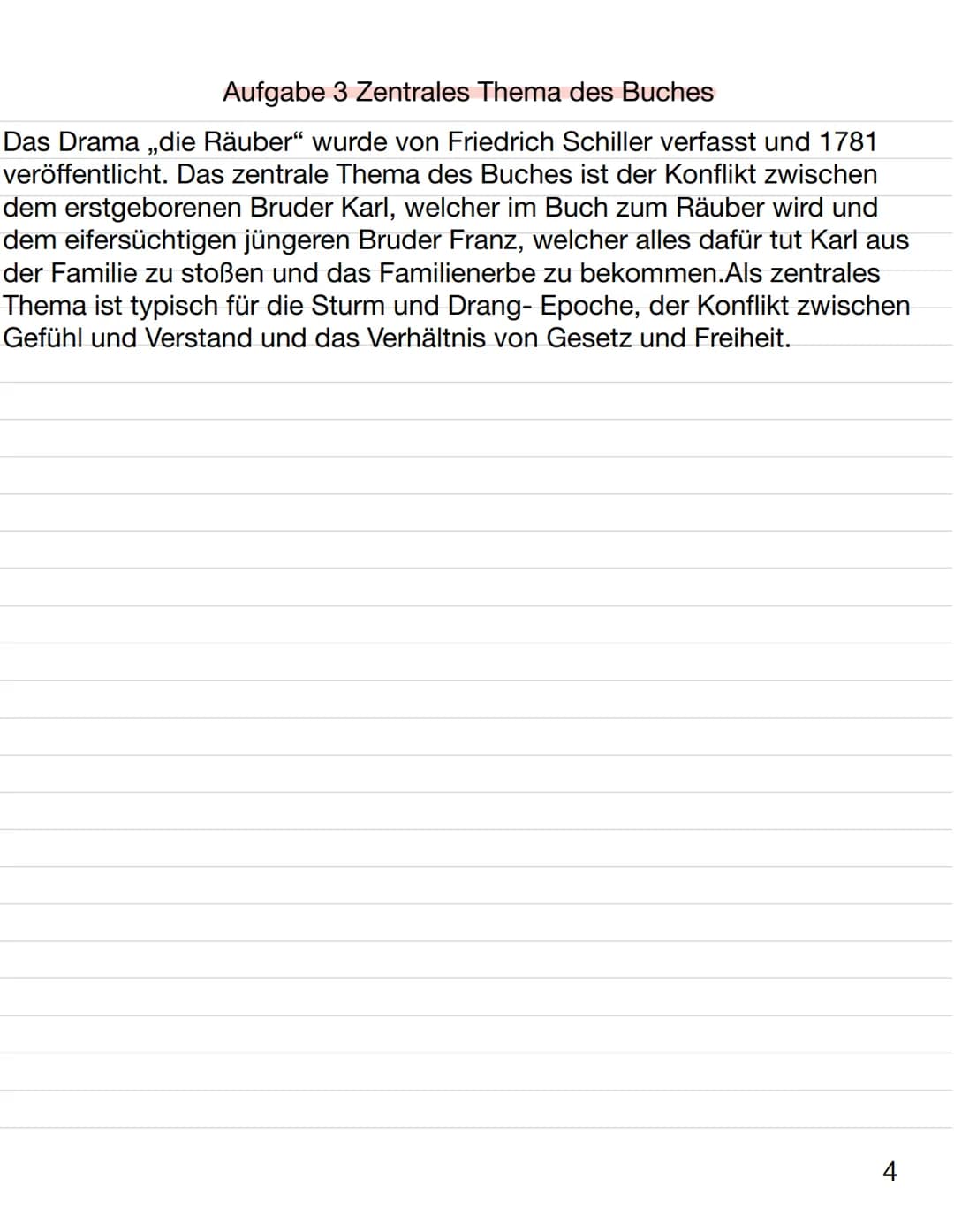 Die Räuber
Geschrieben von Friedrich Schiller im Jahre 1781.
Erschienen ist es im Cornelsen Verlag. Die
Uraufführung fand am 13.01.1782 in M