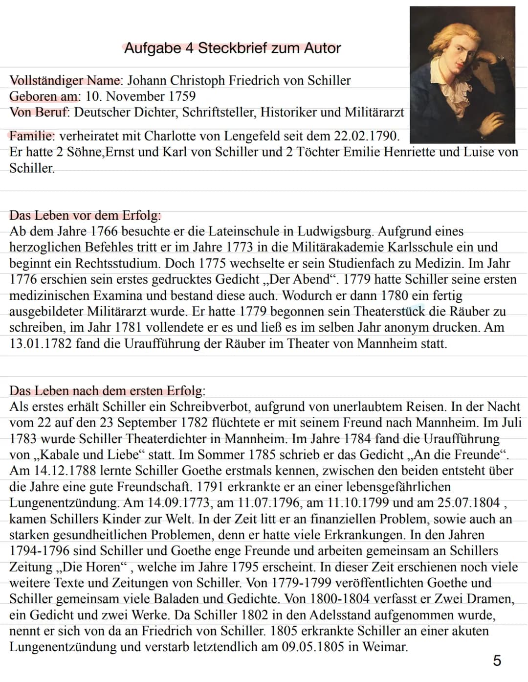 Die Räuber
Geschrieben von Friedrich Schiller im Jahre 1781.
Erschienen ist es im Cornelsen Verlag. Die
Uraufführung fand am 13.01.1782 in M