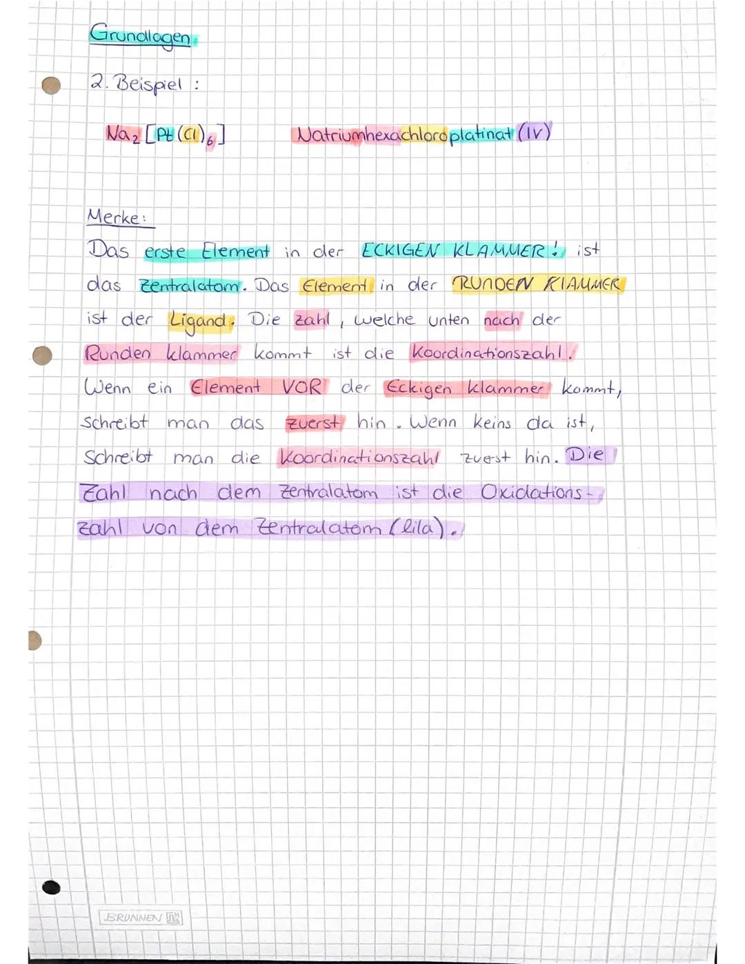 # Chemie Test

*   Liganden Die Liganden, ah. die Komplexteilchen die sich über
    das Zentralion anordnen, können ausgetauscht
    werden.