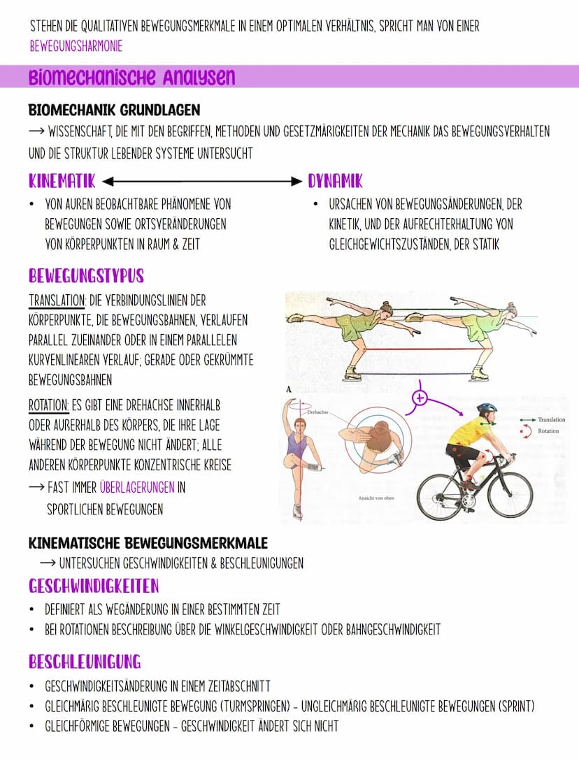 BEWEGUNGSLEHRE
・Bewegungen
ALLGEMEIN VERSTEHT MAN UNTER BEWEGUNG DIE RÄUMLICHE VERÄNDERUNG VON OBJEKTEN IM VERHÄLTNIS ZU
ANDEREN GEGENSTÄNDE