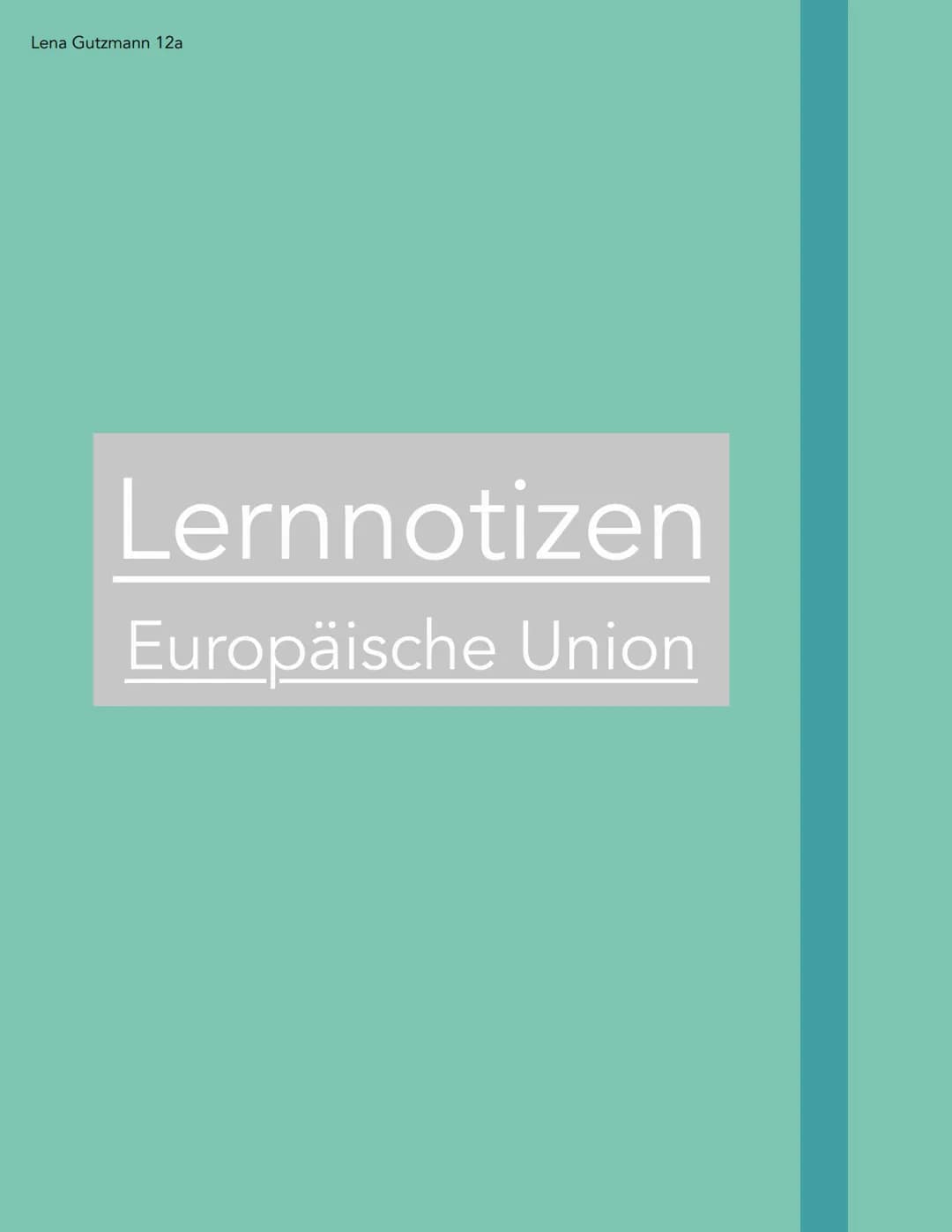 Lena Gutzmann 12a
Lernnotizen
Europäische Union Der Lissabonner Vertrag auf einen Blick
Mehr Demokratie, Tranzparenz und Effektivität durch 