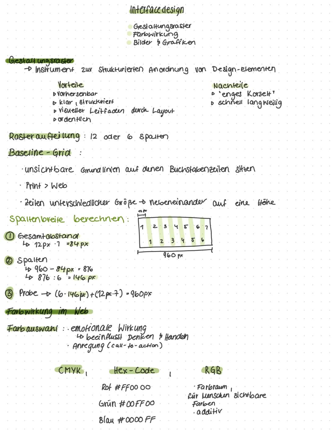 GMT '22 # Interface design
*   Gestaltungsraster
*   Farbwirkung
*   Bilder Grafiken

# Gestalt ungsraster
→ Instrument zur Strukturierten A