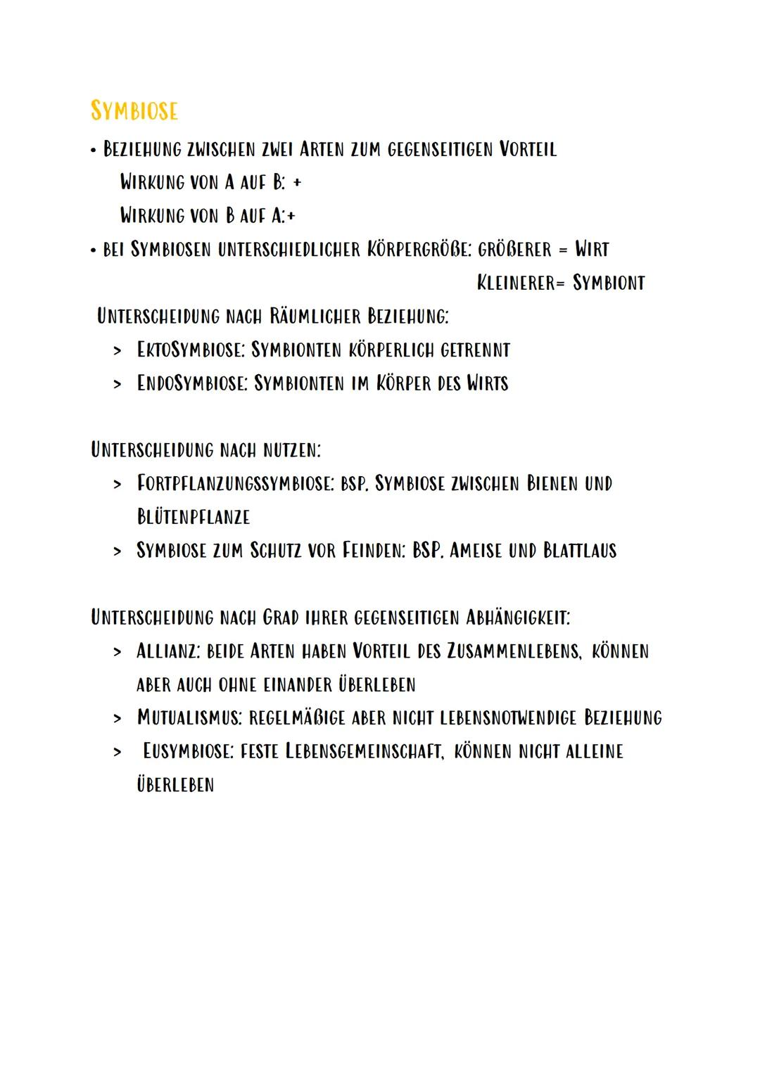 PARASITISMUS
• WECHSELWIRKUNG ZWISCHEN ZWEI ARTEN, BEI DER SICH EINE ART AUF KOSTEN
DER ANDEREN ART ERNÄHRT
●
●
WIRKUNG VON A AUF B:+
WIRKUN