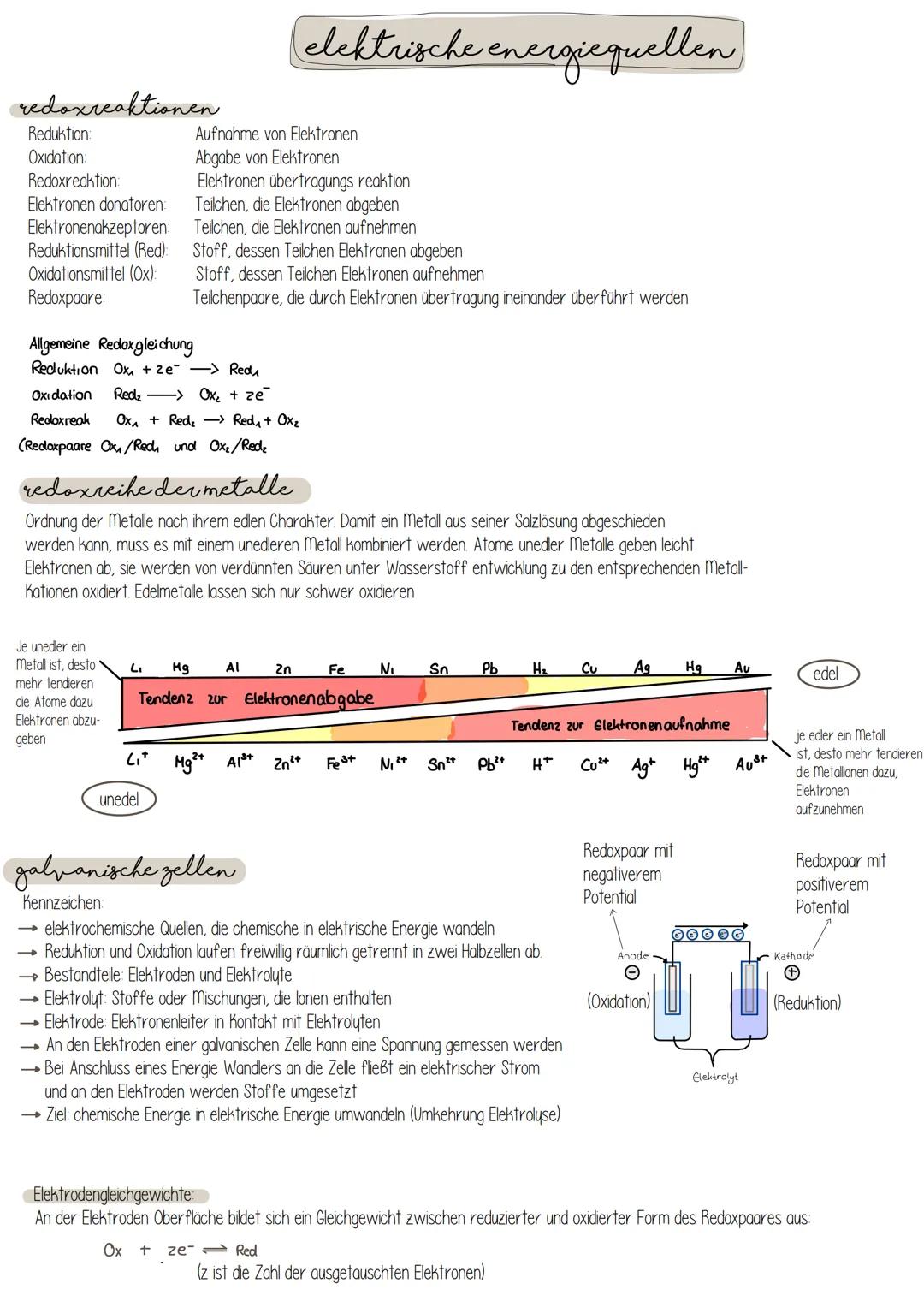 redoxreaktionen
Reduktion:
Oxidation:
Redoxreaktion:
Elektronen donatoren:
Elektronenakzeptoren:
Reduktionsmittel (Red):
Oxidationsmittel (O