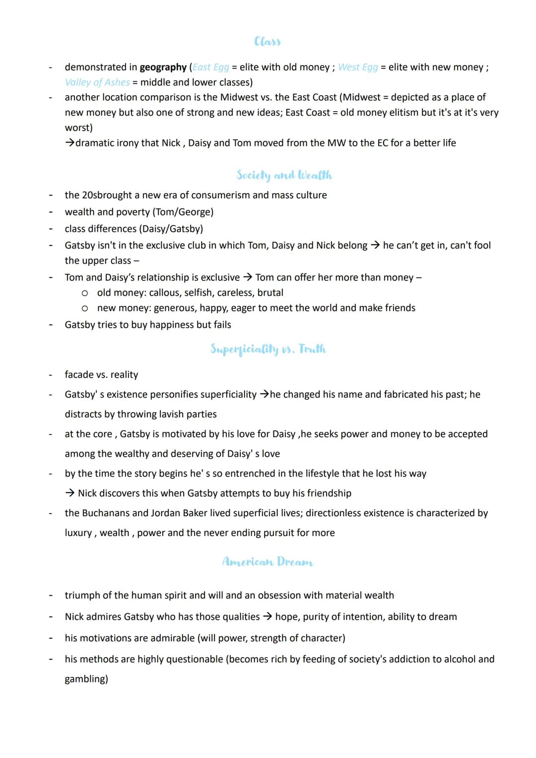 Englisch Abitur
Topics
1. The individual and society
• The Great Gatsby - characterization and plot
2. Politics, culture and society - betwe
