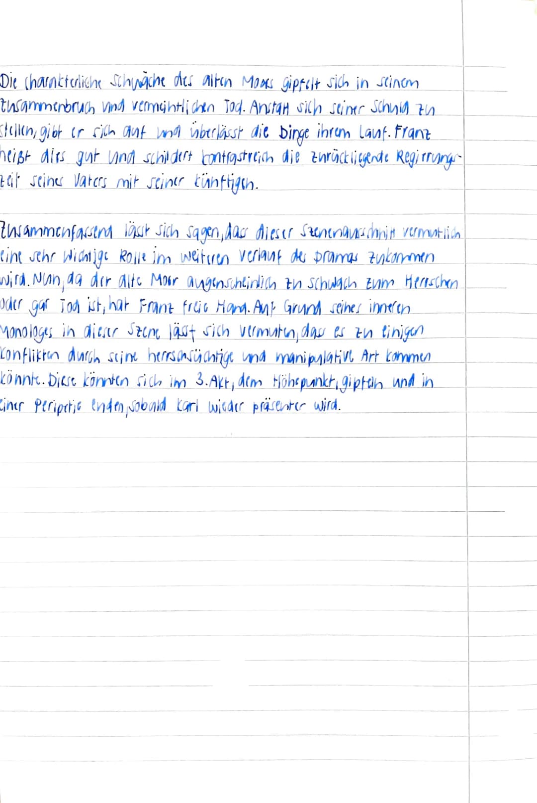 2. Akt, 2.Szene
03.06.2020 SZENENINTERPRETATION
Der vorliegende Szenenausschnilt stammt aus der 2. Szene des 2. Aktes
aus dem Drama, Die Räu