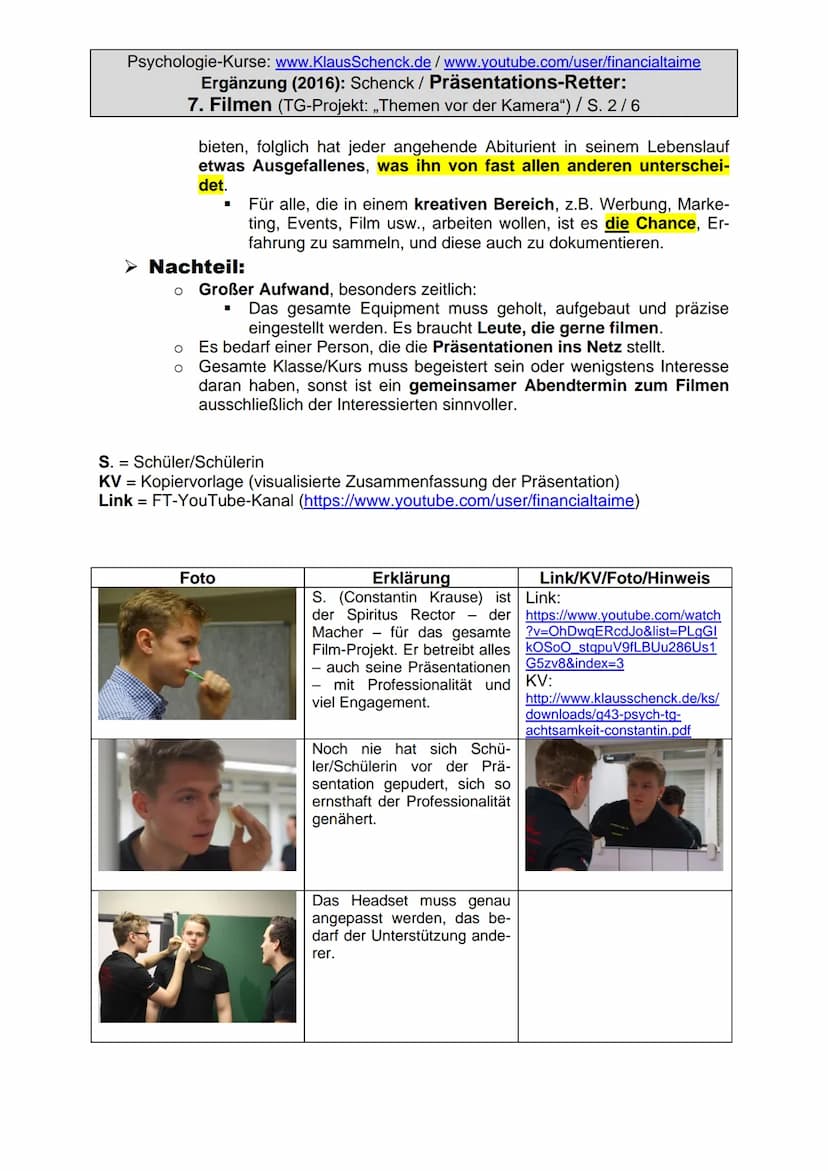 www.KlausSchenck.de / Unterrichts-Präsentationen / S. 1
Präsentationen - Zukunfts-Kompetenzen
Die Geschichte unserer Präsentationen reicht b