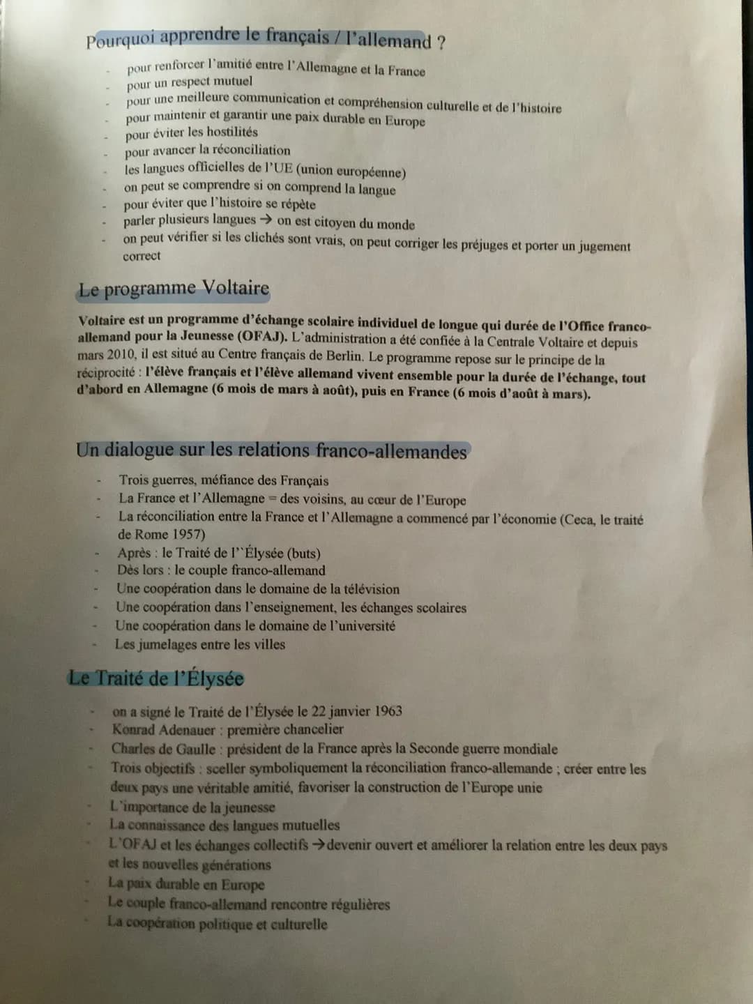 viure, bouger, étudier et travailler dans
le pays partenaire au vu de la
responsabilité commune pour l'Europe
·Deutsch-französische Zusammen