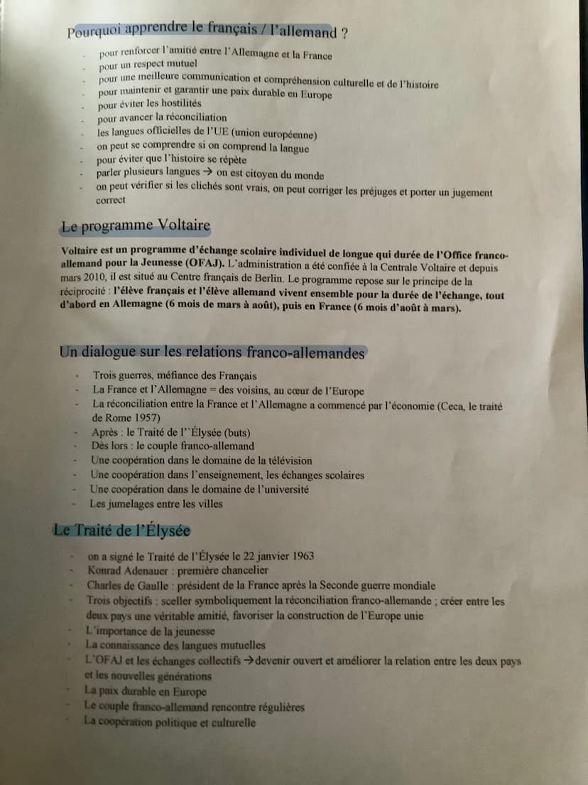 viure, bouger, étudier et travailler dans
le pays partenaire au vu de la
responsabilité commune pour l'Europe
·Deutsch-französische Zusammen