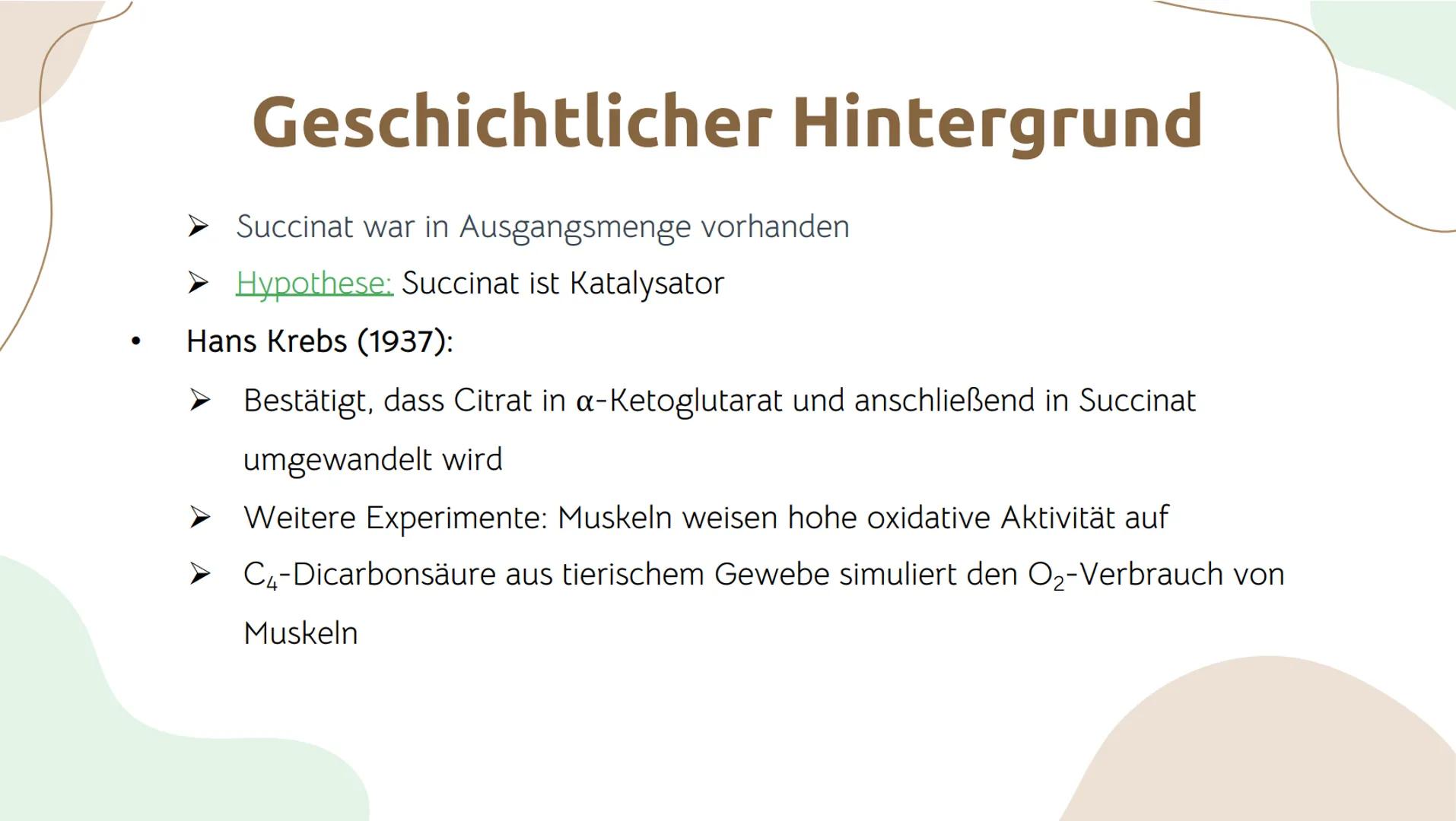# Der Citratzyklus

von . Geschichtlicher Hintergrund:
O Entdeckung durch Hans Adolf Krebs, deswegen wird der Citratzyklus auch Krebs-
Zyklu