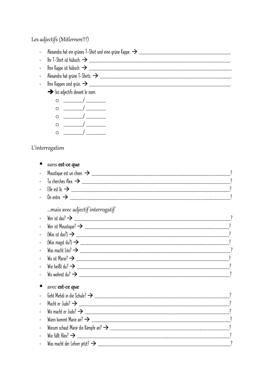 LEÇON PARTICULIÈRE - MERCREDI, LE 21 JUILLET
Petite interrogation écrite de grammaire pour tester tes connaissances
Le singulier et le pluri