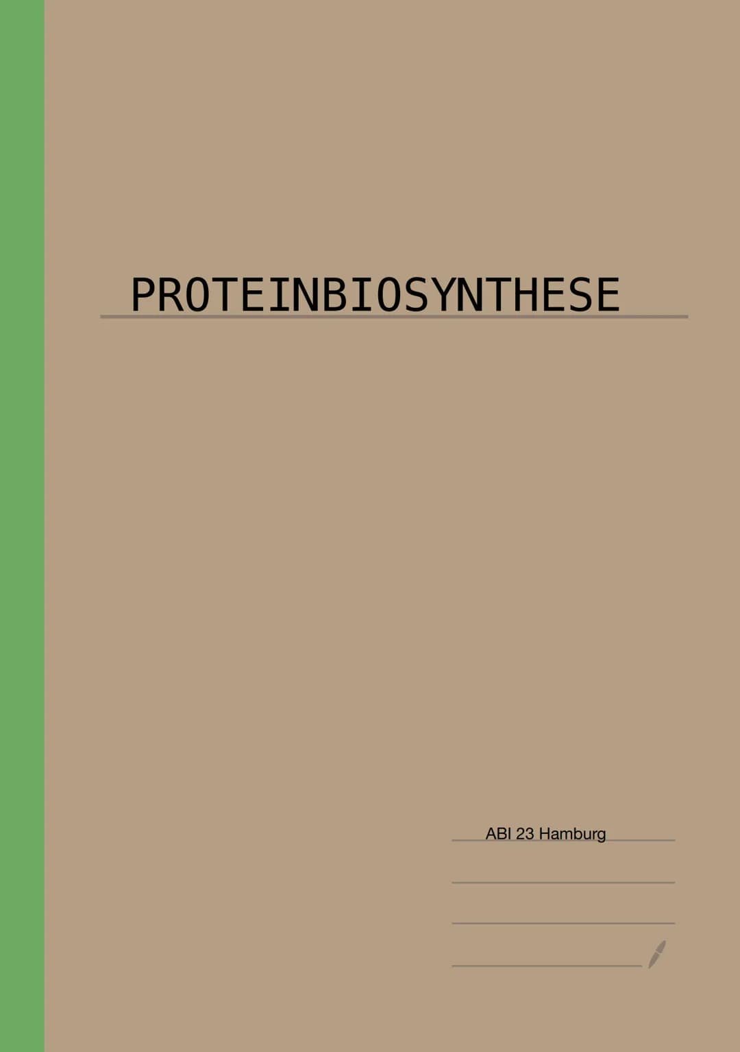 PROTEINBIOSYNTHESE
ABI 23 Hamburg IG
Bestandteile der Proteinbiosynthese
DNA Desoxyribonukleinsäure (DNS) Träger der genelischen Erbinformat