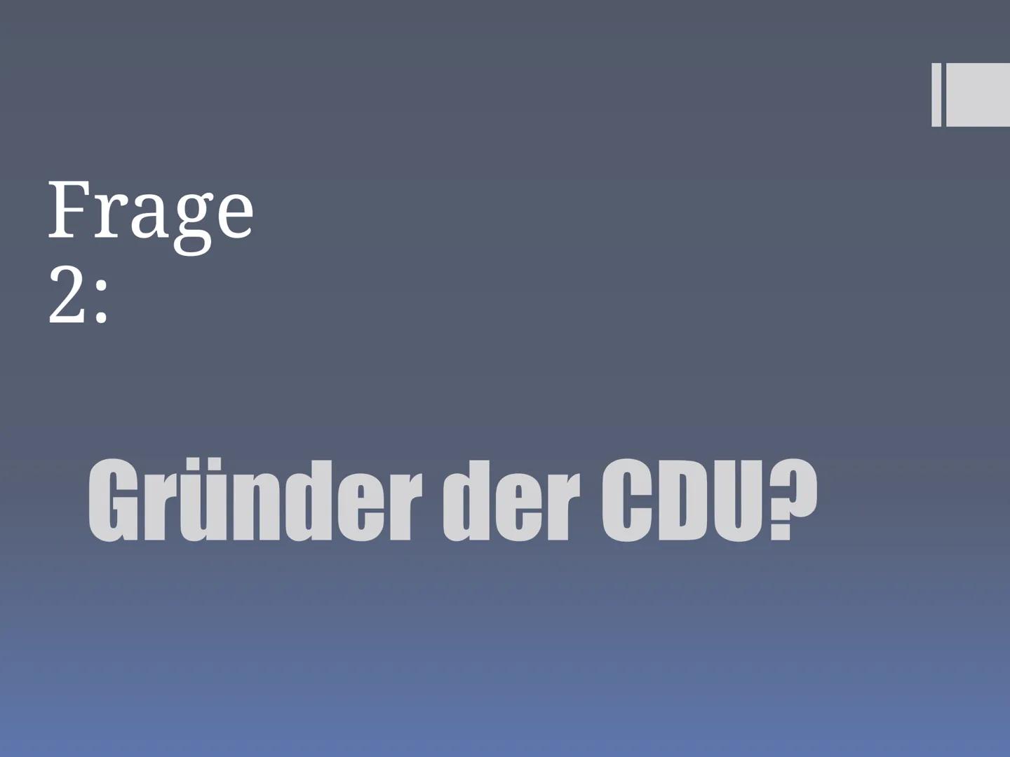 Präsentation über
CDU/CSU
Hrisiyana, Samerah, Hadil, Cosmina, Noor, Nada ■
■
■
■
■
Inhaltsverzeichnis:
Wer sind CDU und CSU?
Aufgaben im Bun