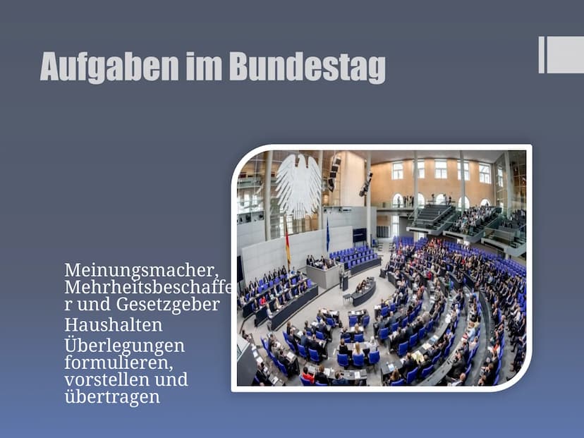 Präsentation über
CDU/CSU
Hrisiyana, Samerah, Hadil, Cosmina, Noor, Nada ■
■
■
■
■
Inhaltsverzeichnis:
Wer sind CDU und CSU?
Aufgaben im Bun