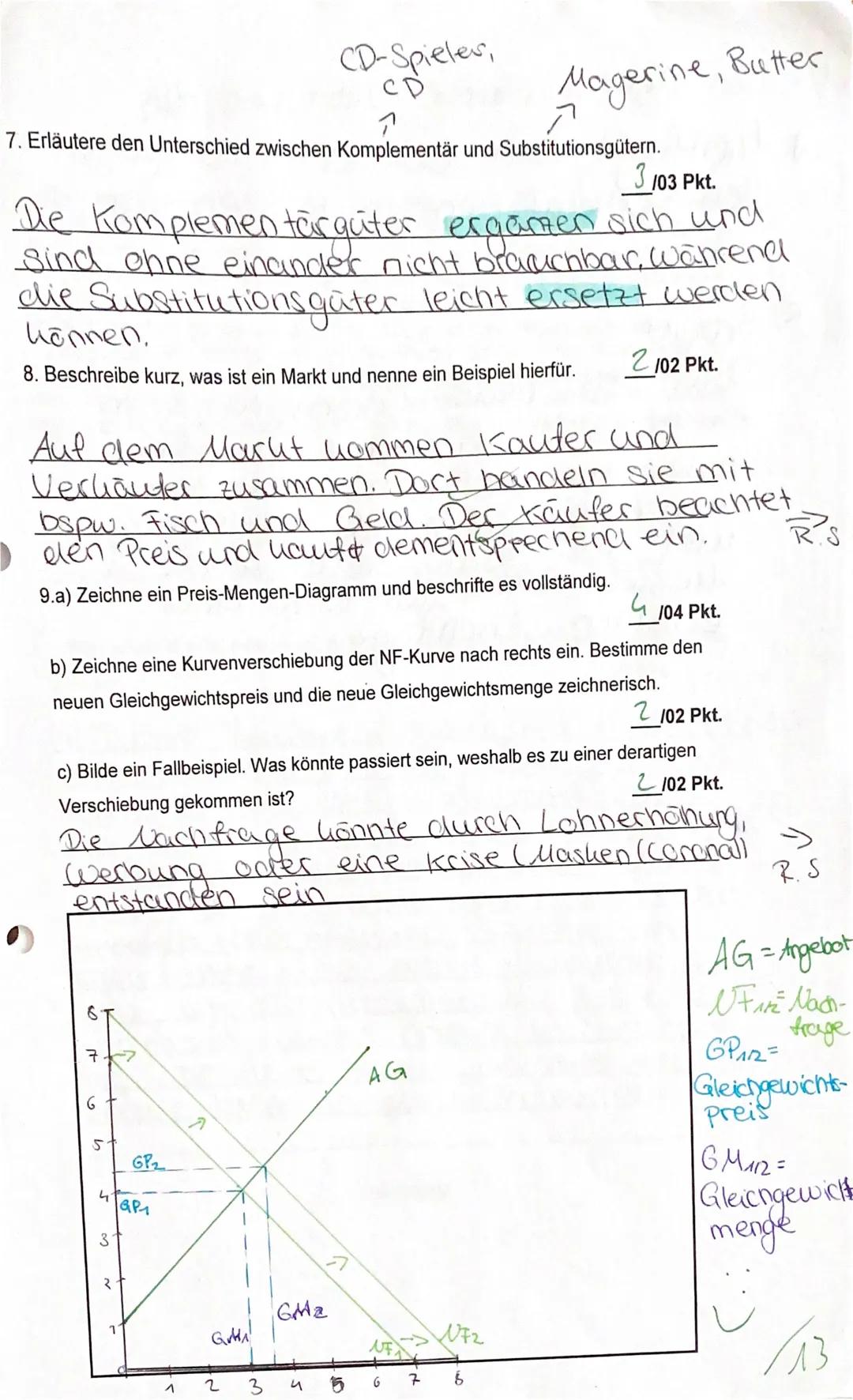 Gesamt: 38 Punkte
Erreicht: 38 Punkte =100%
5P.
Note:
1.)
Woraus ergibt sich die Notwendigkeit, wirtschaftlich zu handeln? Mit anderen
Worte