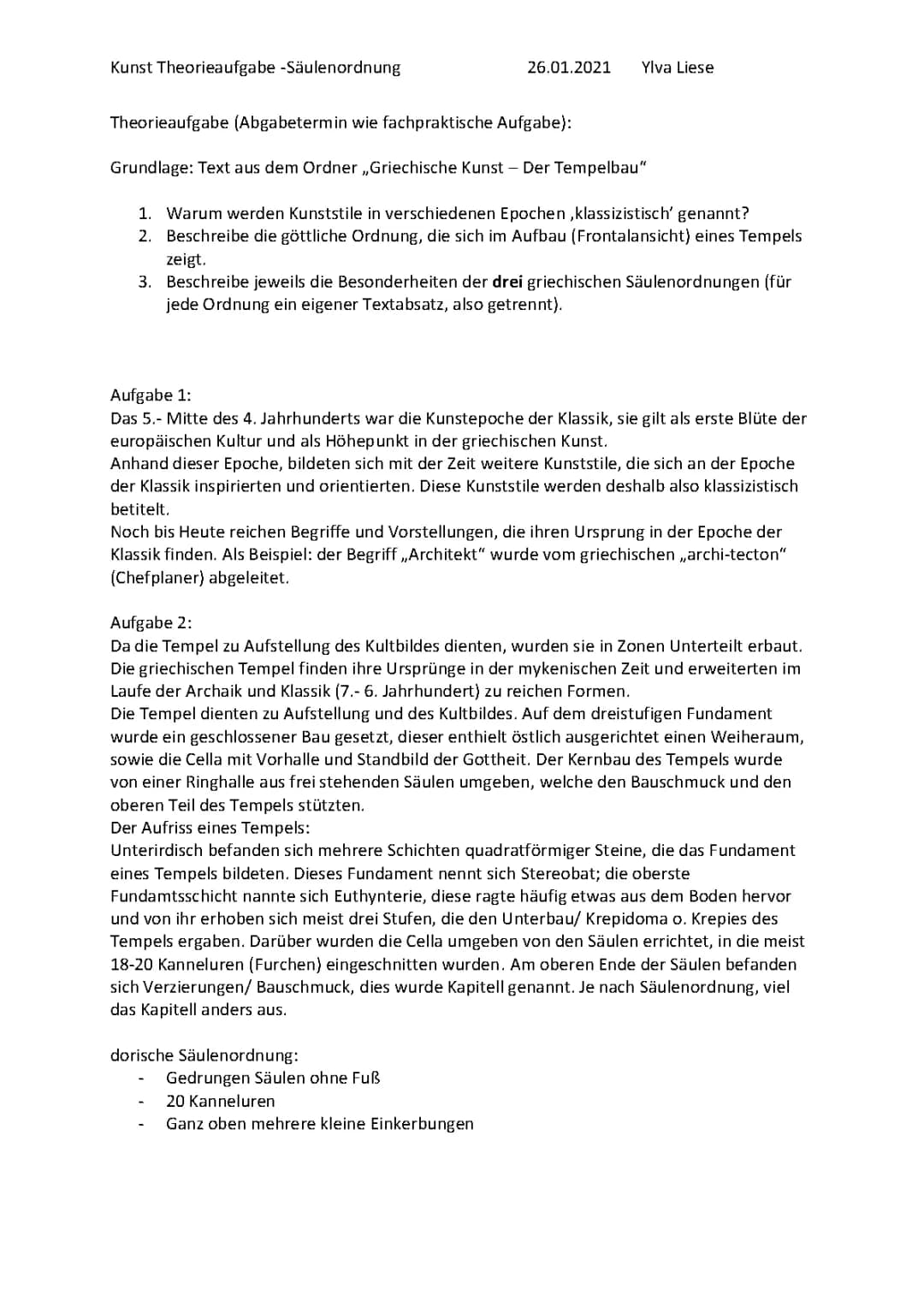 Die verschiedenen Arten von griechischen Tempeln und Säulen