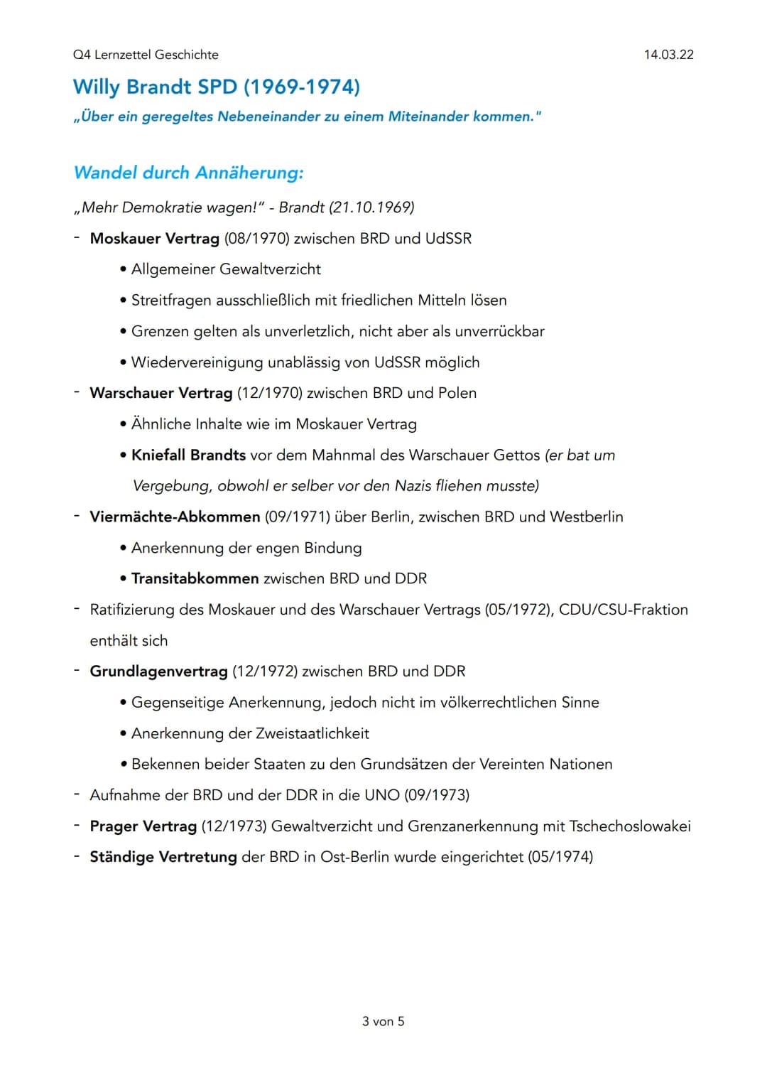Q4 Lernzettel Geschichte
Konrad Adenauer CDU (1949-1963)
Grundpositionen:
- Aufhebung des Besatzungsstatus
-
Politik der Bundeskanzler Adena