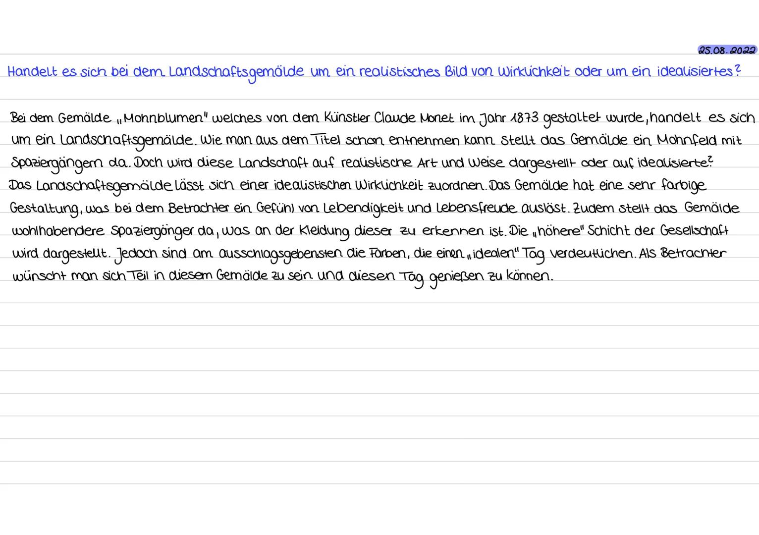 Fachvokabular kunst- naturalistisch oder realistisch?
realistisch (lat. res: Sache/Ding):-Darstellung der gegenständlichen Welt ohne Beschän