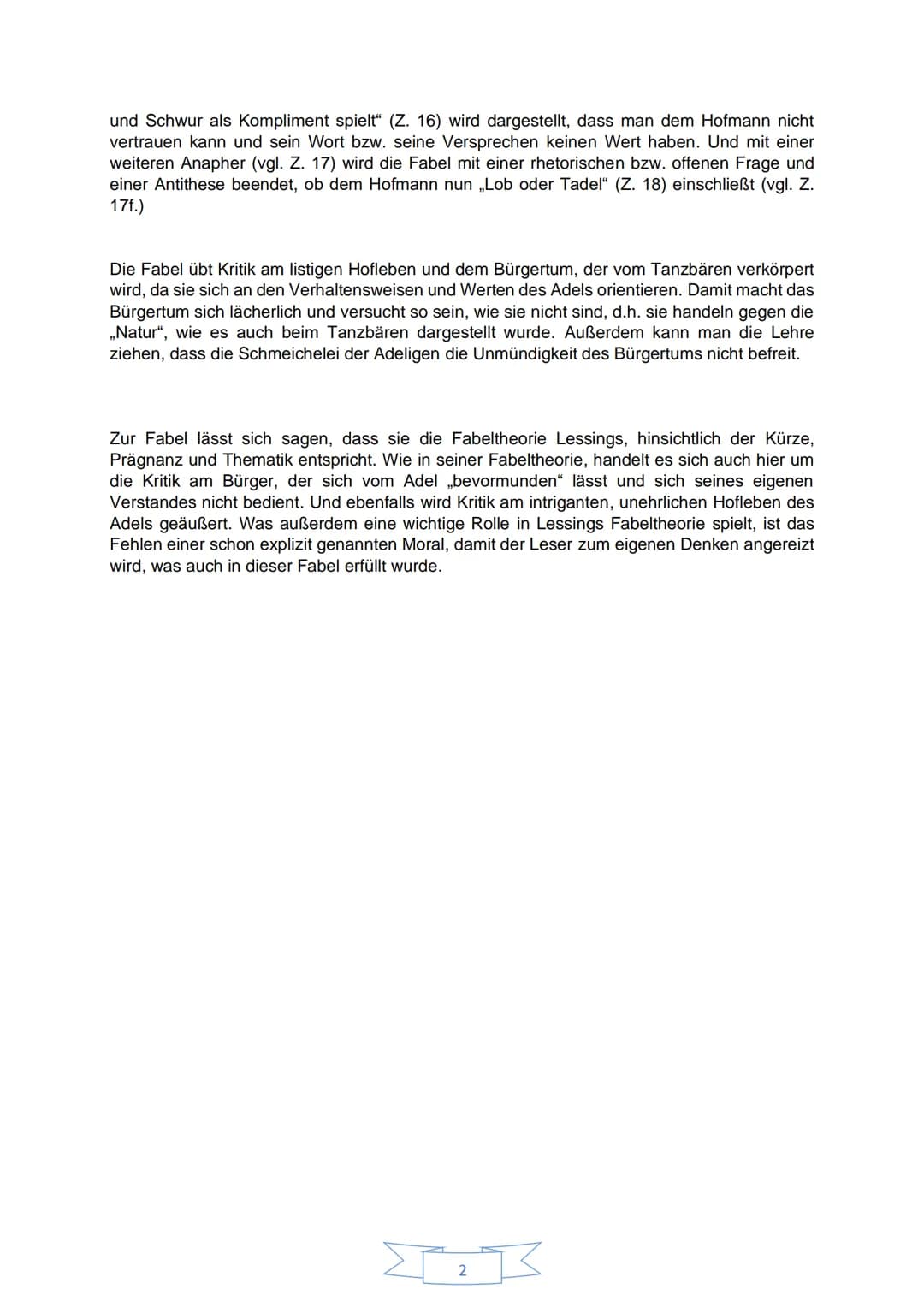 Deutsch - Fabelanalyse
Aufgabe: Fabel „Der Tanzbär" analysieren
24.09.2021
Evelin Depperschmidt, DE-12-1D
Die Fabel ,,Der Tanzbär" wurde 175