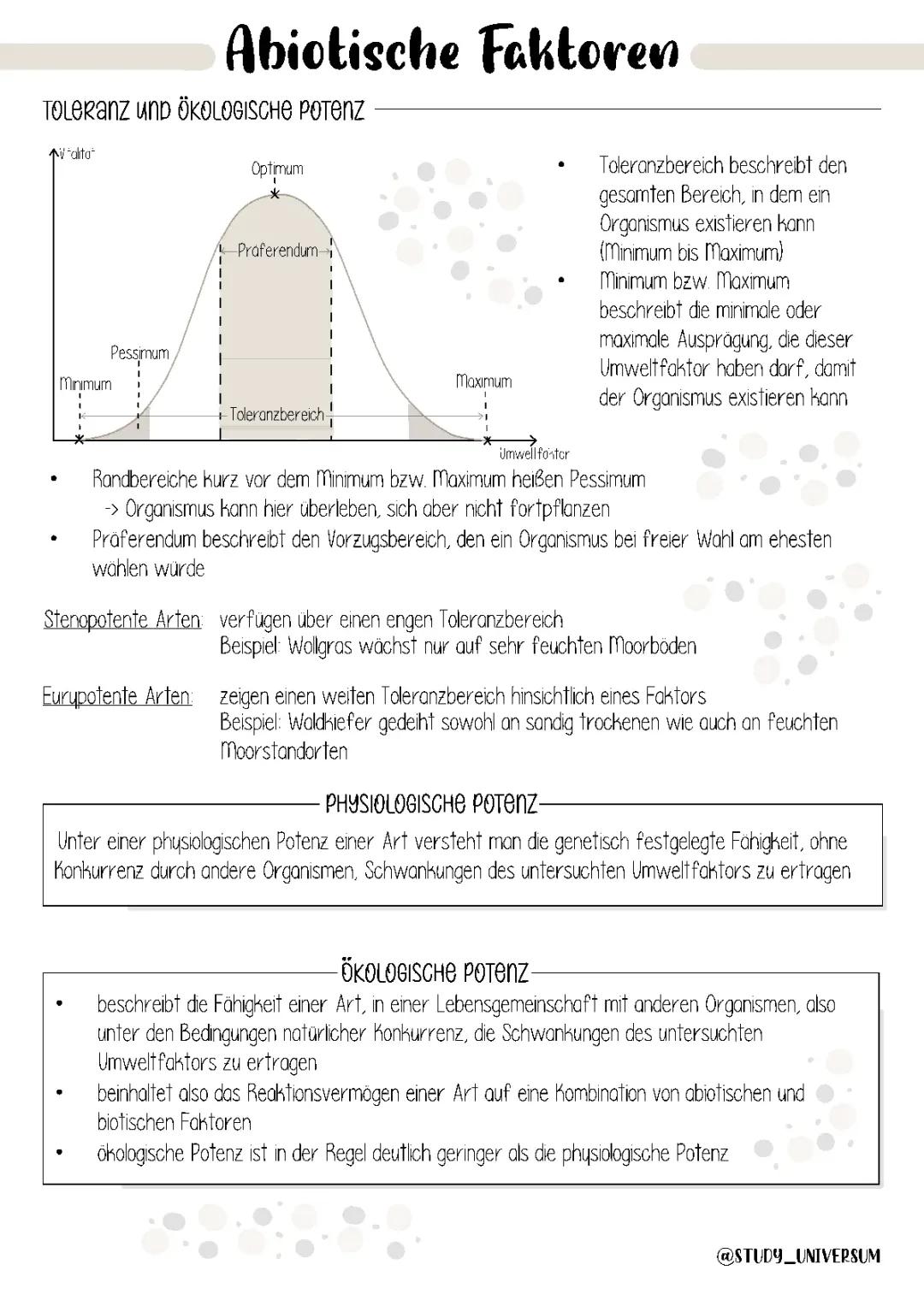 Ökologische Potenz und mehr: Homoiotherme und Poikilotherme Tiere & Klima