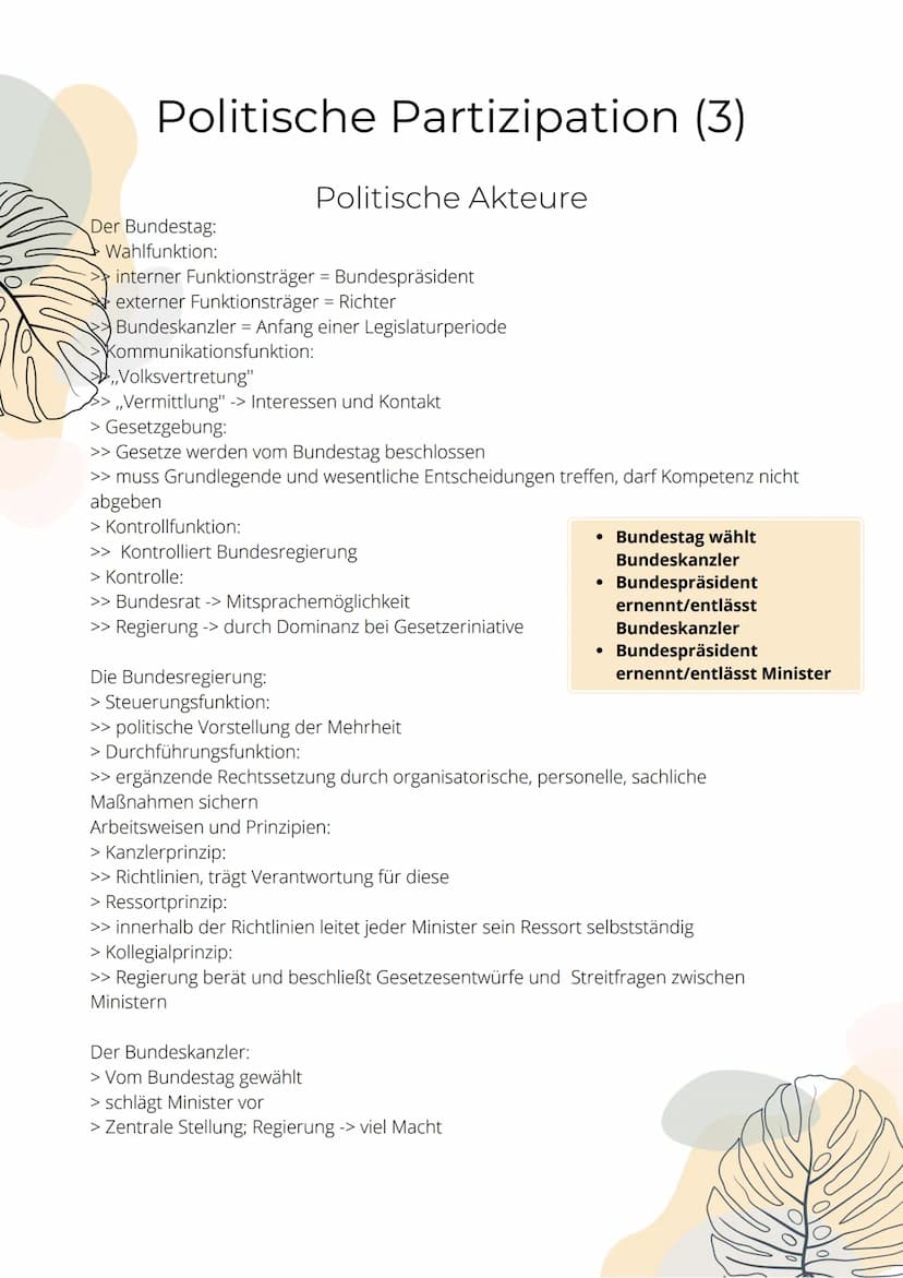 Politische Partizipation (1)
Funktionen von Partizipation für die
Artikulation
Bürger erhalten die
Möglichkeit, Interessen
öffentlich zu äuß