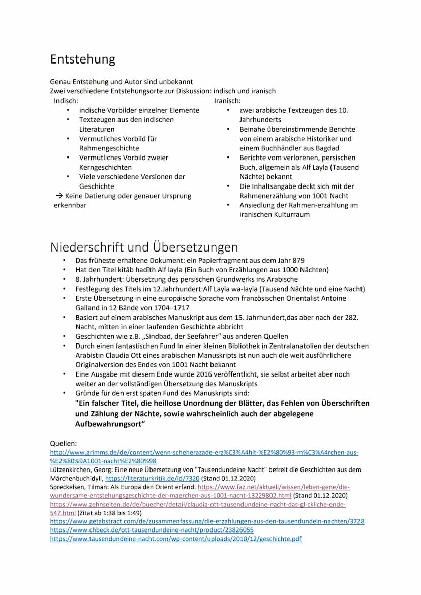 1001 Nacht
Aufbau, Entstehung und Inhalt Marlene Müller
Allgemeiner Aufbau und Inhalt
1001 Nacht
Aufbau, Entstehung und Inhalt
Eine Rahmenge