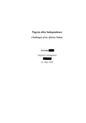 Know Nigeria After Independence (Facharbeit) thumbnail