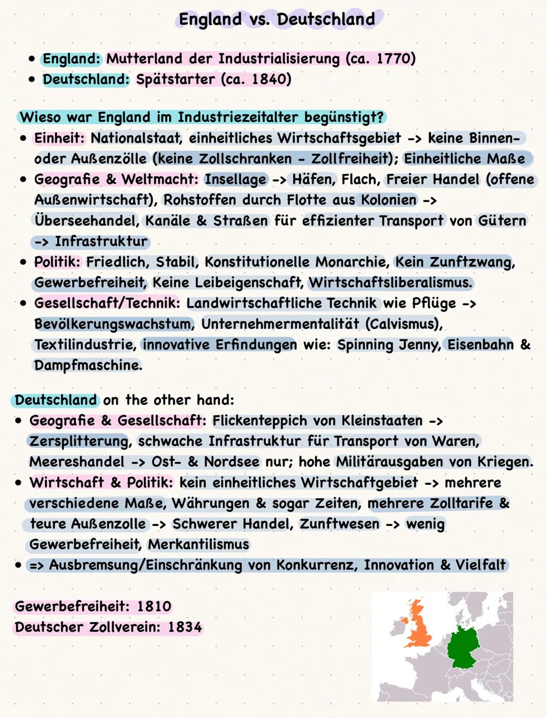 Industrialisierung/Industrielle Revolution
• Europa: 1800-1900 (England sogar früher)
• Der Wandel bzw. Umgestaltung von der Agrargesellscha