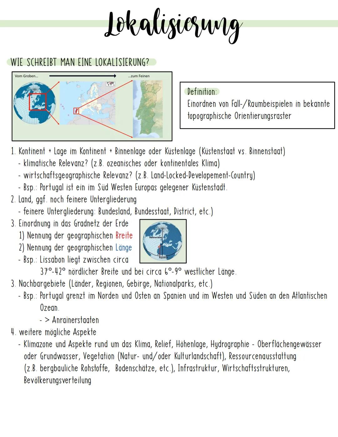 Lokalisierung
WIE SCHREIBT MAN EINE LOKALISIERUNG?
Vom Groben...
...zum Feinen.
Definition:
Einordnen von Fall-/Raumbeispielen in bekannte
t