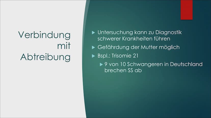 Pränataldiagnostik
VON LARA UND JANA Inhaltsverzeichnis
▶ Definition
► Möglichkeiten
► Verbindung mit Abtreibung
Pro und Kontra
Rechtliche S