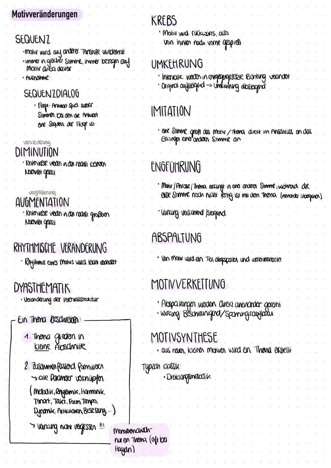 MOTIV:
RYTHMUS
-Synkopen / Punklierungen/Pausen / Triolen
-Notenwerte
-Chythmische Motive
• komplementarihythmus → Hemiole.
Stimmen eraginan