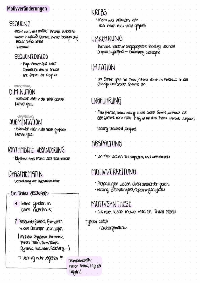 MOTIV:
RYTHMUS
-Synkopen / Punklierungen/Pausen / Triolen
-Notenwerte
-Chythmische Motive
• komplementarihythmus → Hemiole.
Stimmen eraginan