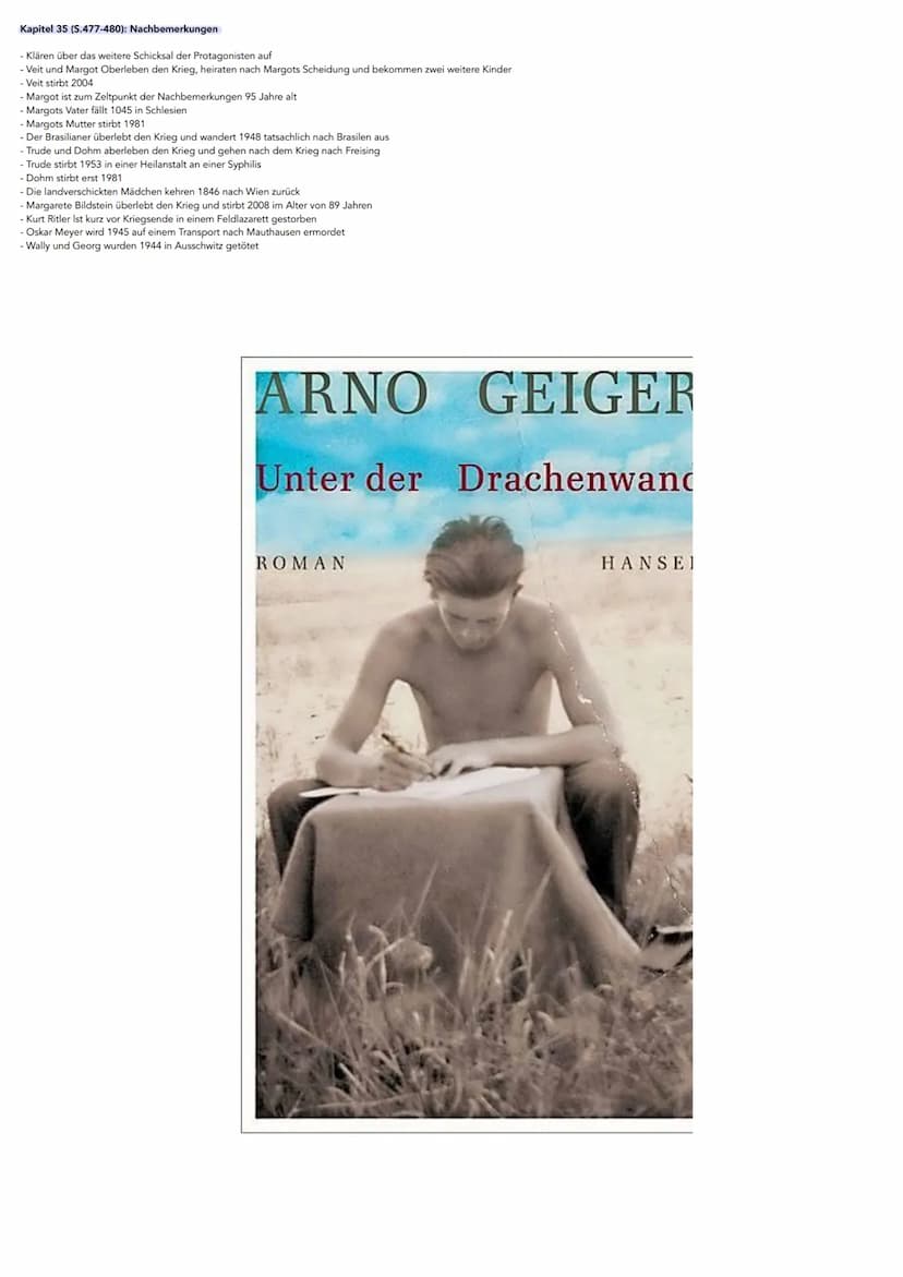 Unter der Drachen wand (Arno Geiger) - Kapitelzusammenfassung
Kapitel 1 (S.7 -21): Im Himmel, ganz oben
- Rückblick auf den Zeitpunkt von Ve