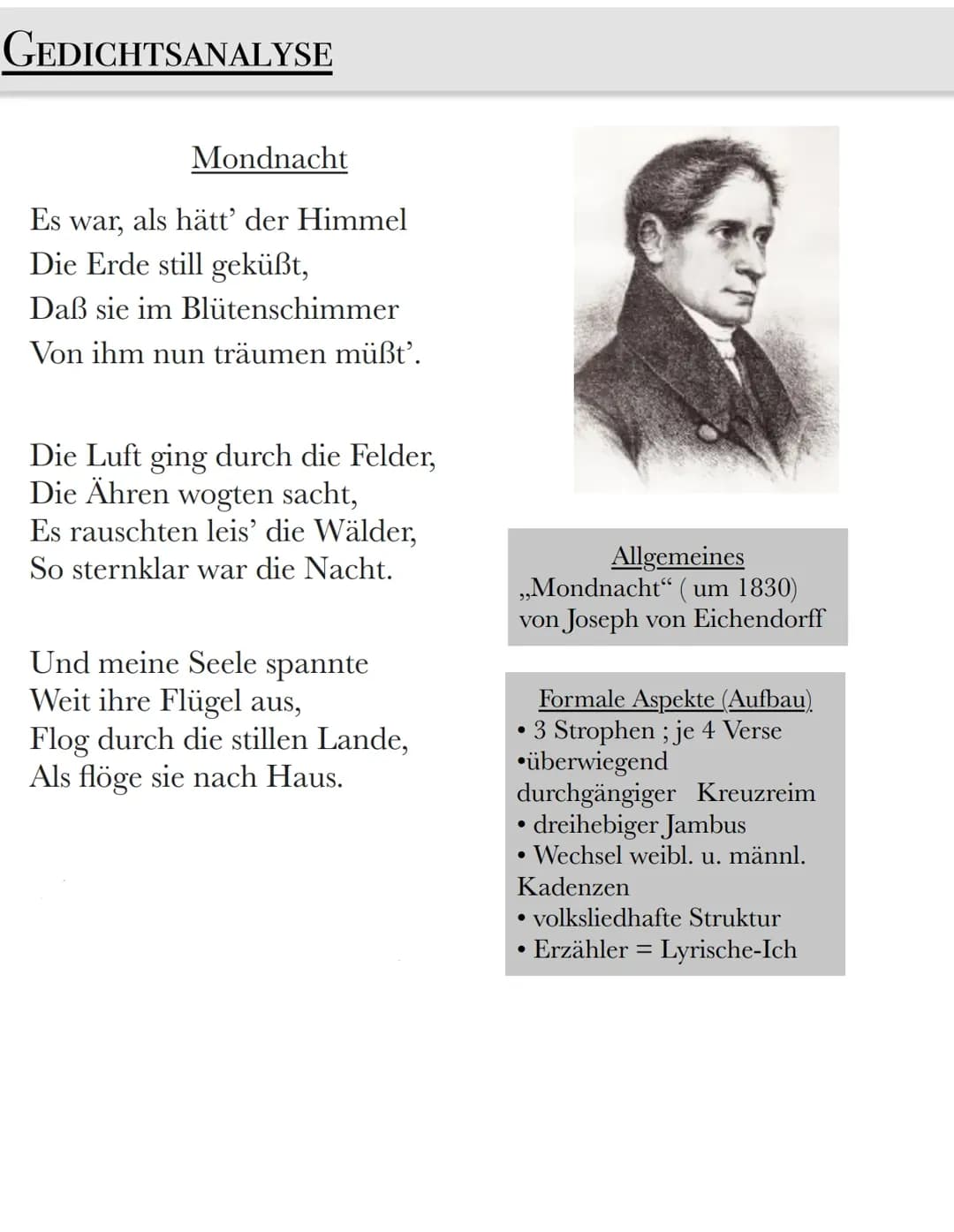 Mondnacht Gedichtsanalyse 