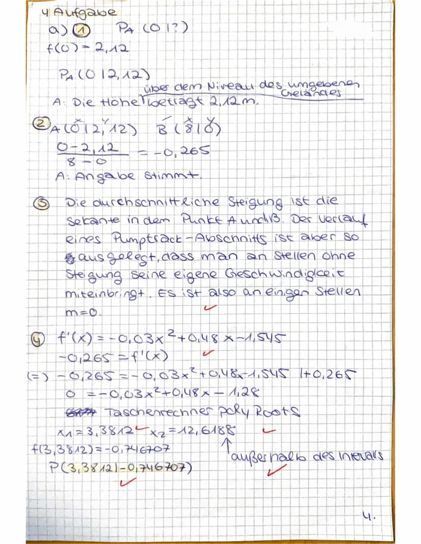 Aufgabe 3.
a) f ( ²³/²) =
23,299
A: Nein es liegt nicht auf dem Graphen der
Funktion f. (Strenggenommen!)
✓
X4=0
Mathe ZK
16
3299
1800
81
2
