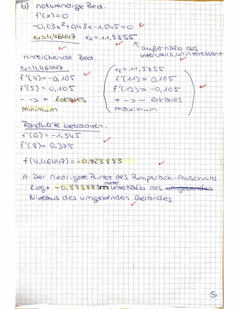 Aufgabe 3.
a) f ( ²³/²) =
23,299
A: Nein es liegt nicht auf dem Graphen der
Funktion f. (Strenggenommen!)
✓
X4=0
Mathe ZK
16
3299
1800
81
2
