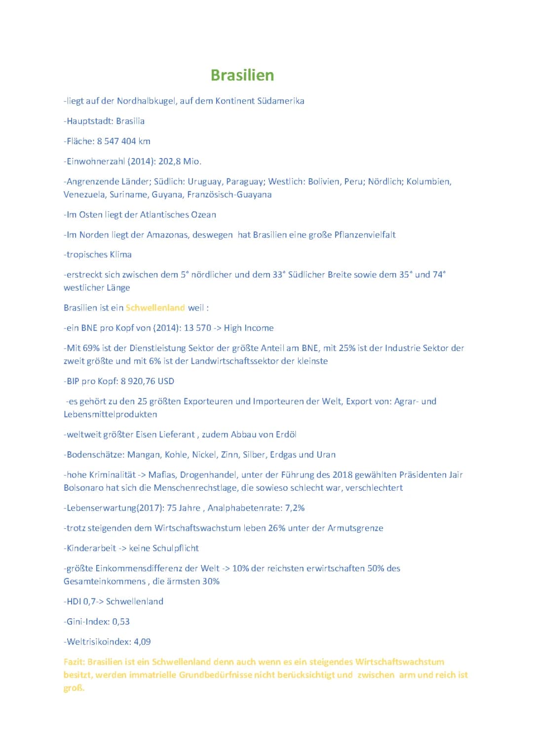 Brasilien Steckbrief: Wirtschaft, Probleme und Entwicklung 2024