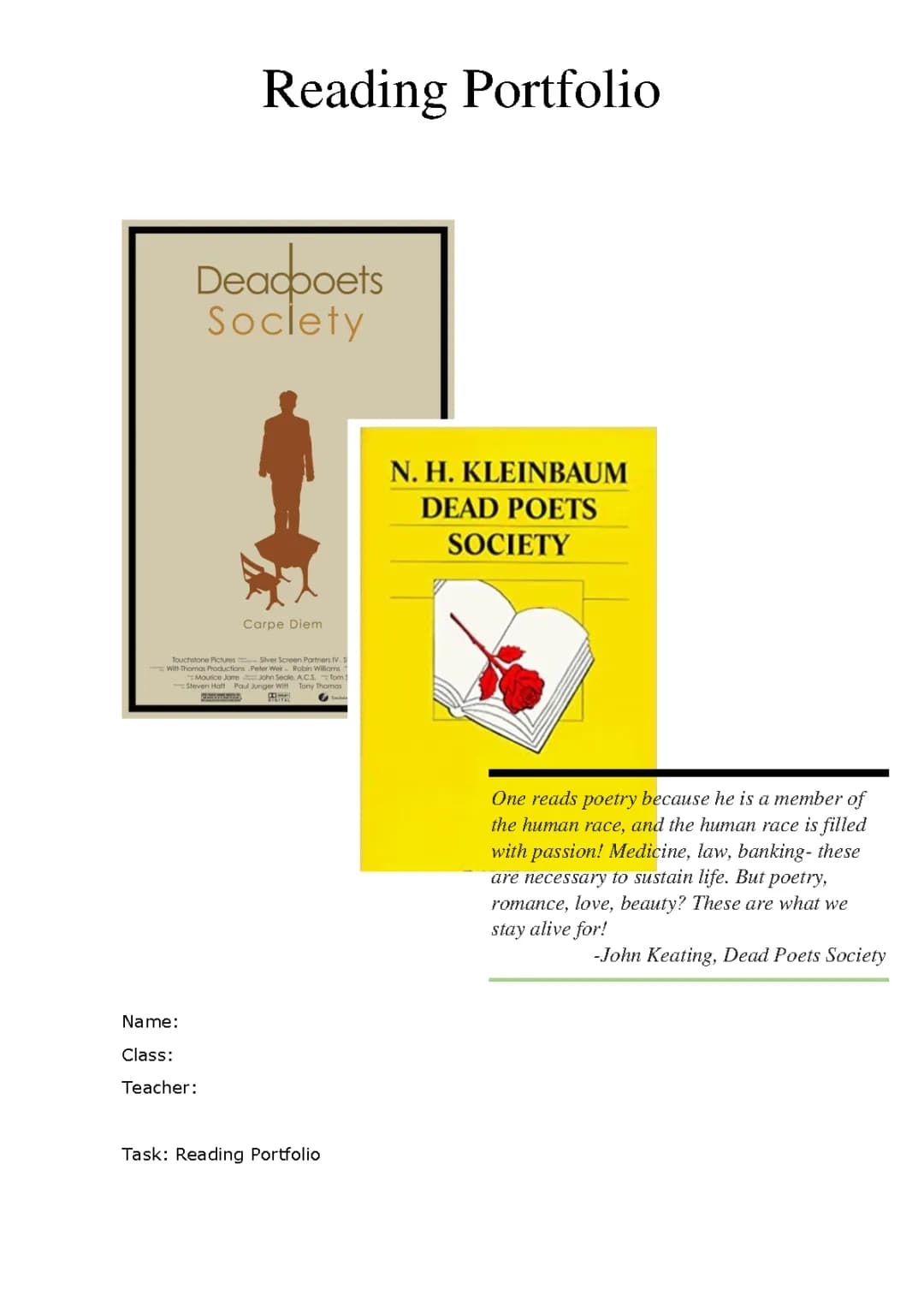 Dead Poets Society Summary and Analysis by Chapter
